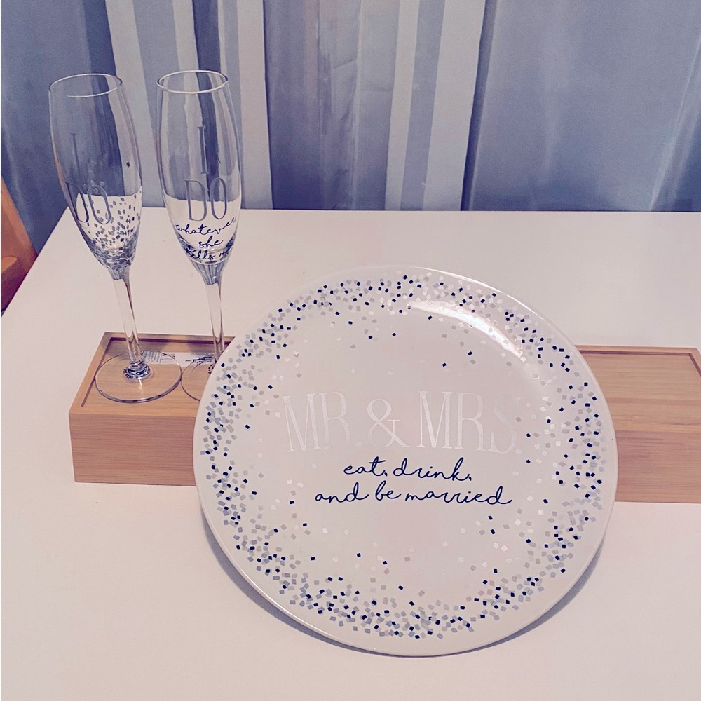 NEW never used!  Wedding cake set for bride and groom